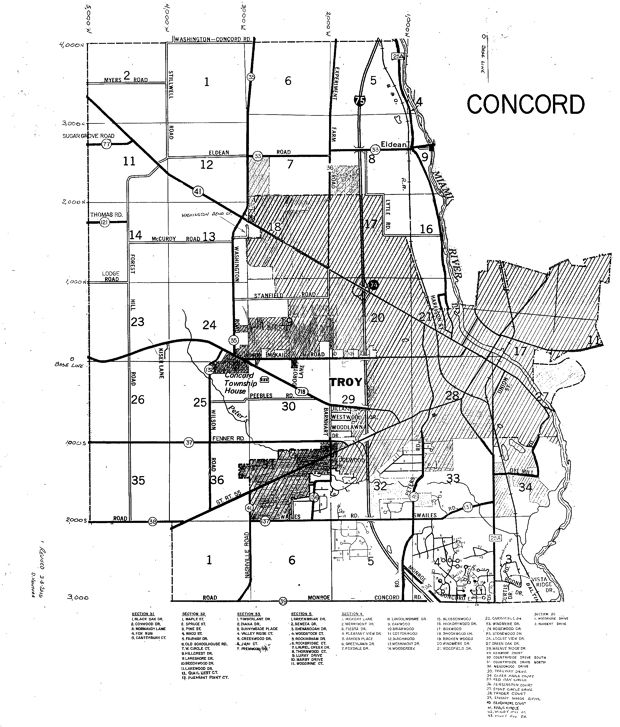 Map of Concord Township of Miami County, Ohio
